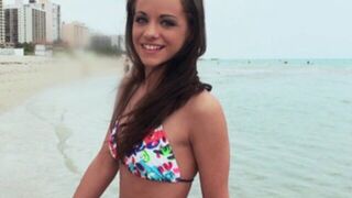 Bikini clad brunette Michelle Bella is fucked in her hotel room - porn video