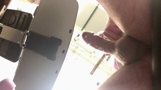 A puddle of cum drained from my amazing vibrator my lands on ipad - porn video
